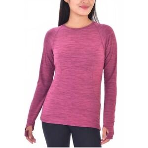 Spyder Active Womens Pink Space Dye Long Sleeve Performance Top Thumbholes NWT